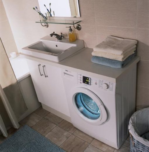 установка стиральной машинки в ванной